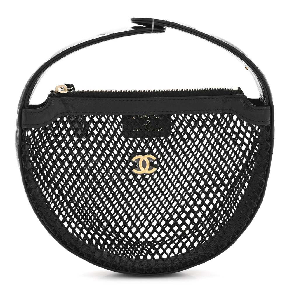 Chanel Mesh Shiny Lambskin Pouch Hobo #327102C32B